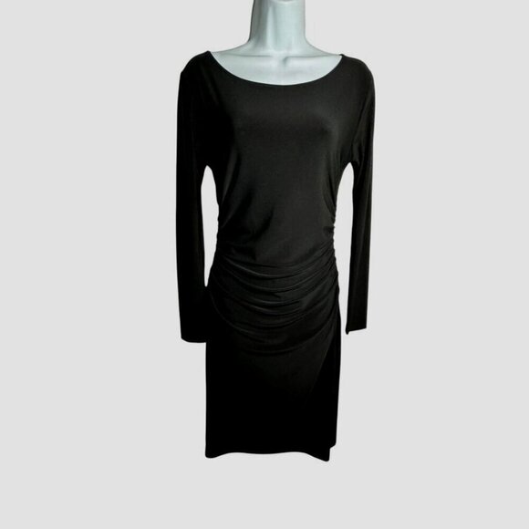 Norma Kamali Kamalikulture Long Sleeve Shirred Waist Dress black size Medium - Picture 2 of 10